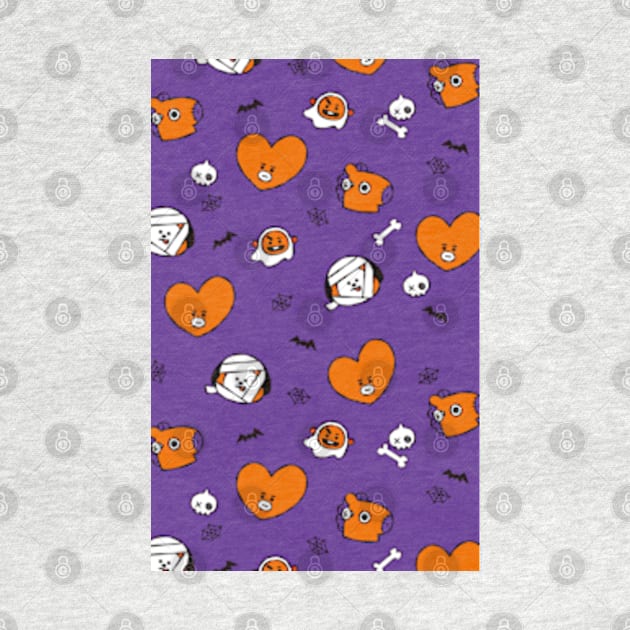 BT21 Halloween Pattern - Purple version by ZeroKara